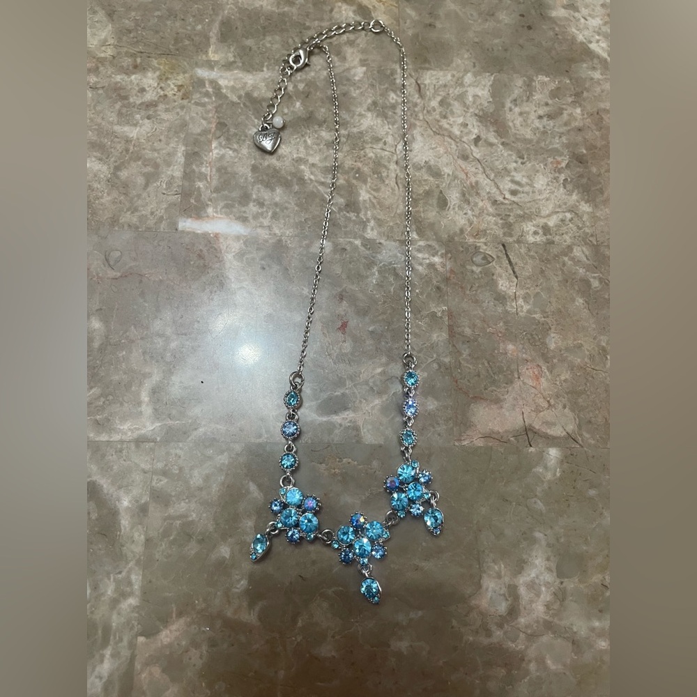 Betsey Johnson Blue Floral Necklace